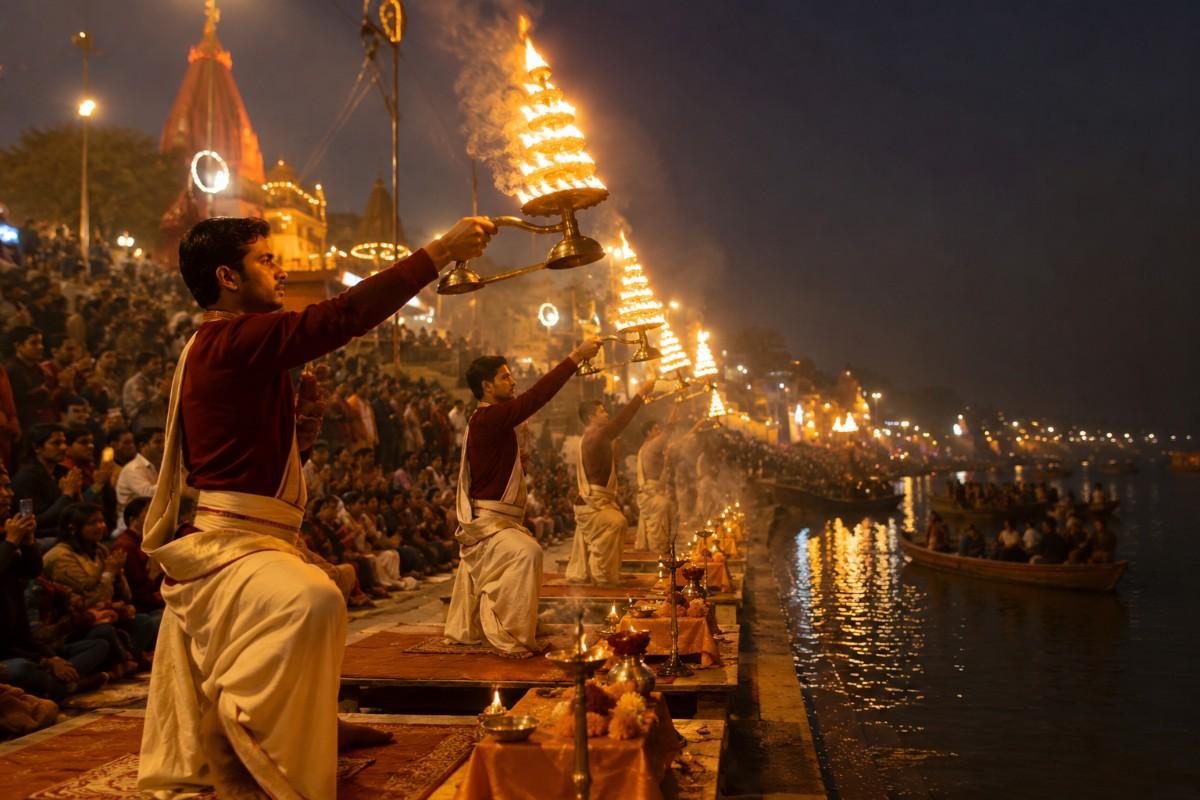 Experienced Banarasi Pandits performing Vedic rituals